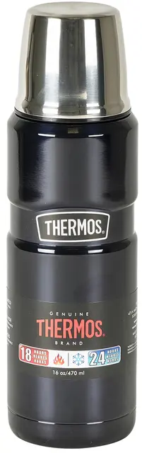 Thermos Stainless King Termos Blå 0,47L Termos i rostfritt stål med kopplock 