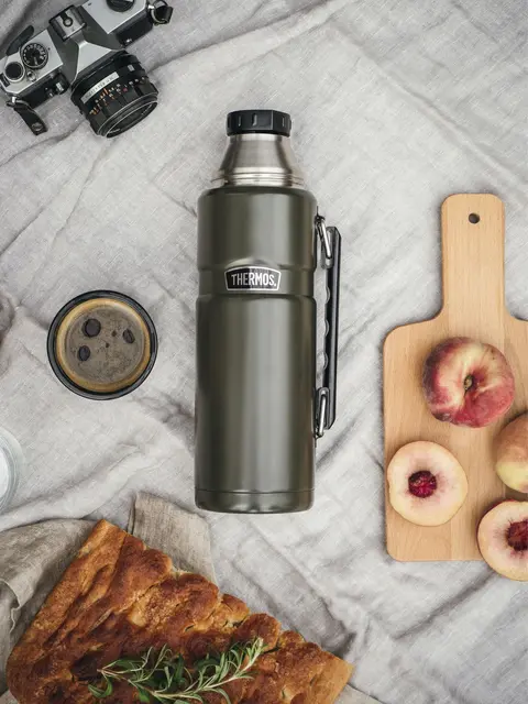 Thermos Stainless King Termos Army 1,2L Termos i rostfritt stål med kopplock 