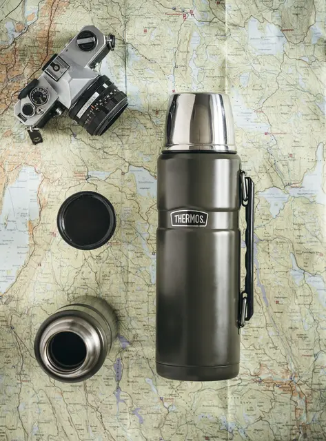 Thermos Stainless King Termos Army 1,2L Termos i rostfritt stål med kopplock 