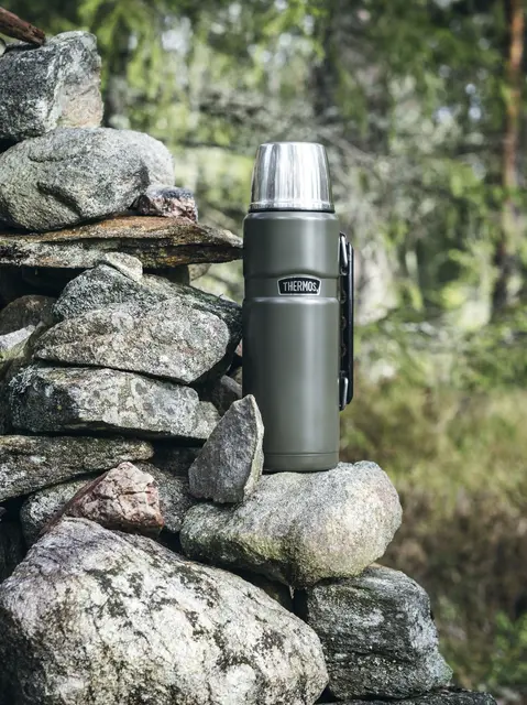 Thermos Stainless King Termos Army 1,2L Termos i rostfritt stål med kopplock 