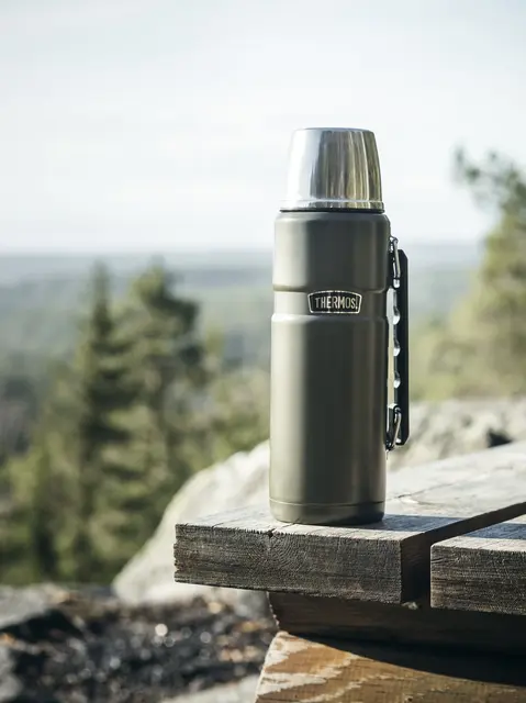 Thermos Stainless King Termos Army 1,2L Termos i rostfritt stål med kopplock 