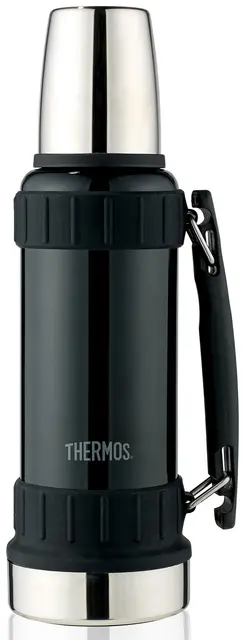 Thermos Work Termos Svart 1,2 L Termos i rostfritt stål med stort kopp 