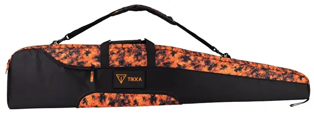 Tikka/Sako Orange Digi Camo Vadderat gevärsfodral med utbytbar logo 