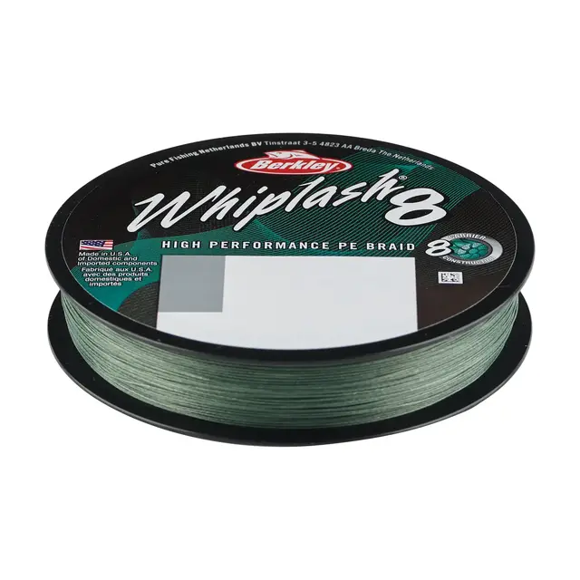 Berkley Whiplash 8 300m 0,06 mm Green Brottstyrka på 10,7kg 