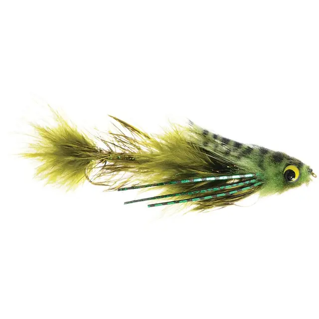 Umpqua Double Gonga #4 Olive Stor öringstreamer 