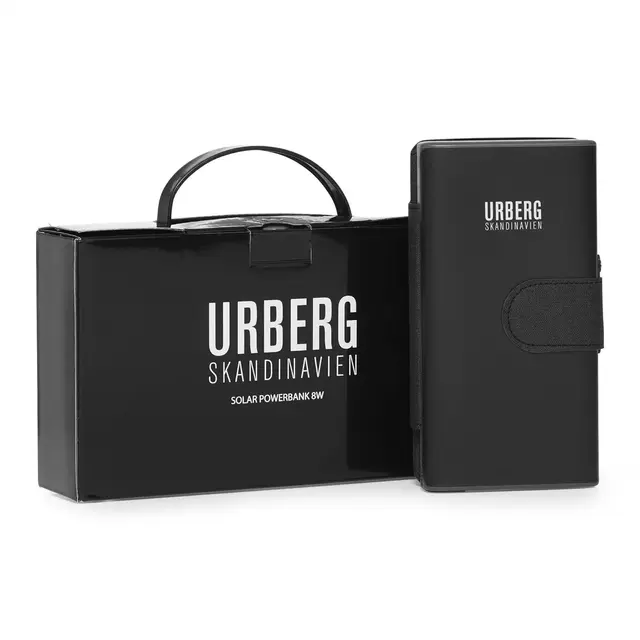 Urberg Solar Powerbank 8W Black Solcellelading av mobil og kamera på tur 