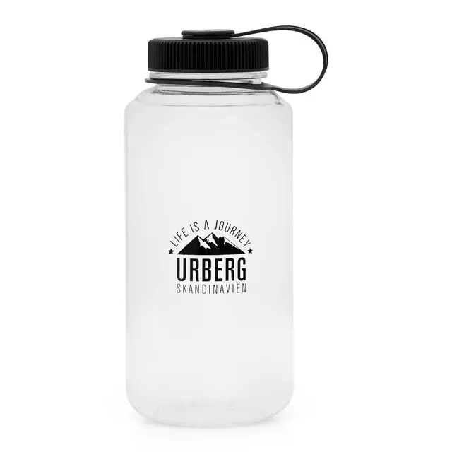Urberg Tritan Bottle 1000ml Transparent Rymlig vattenflaska för resor och vardag 