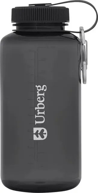 Urberg Tritan bottle 1000ml Asphalt Drikkeflaske med skrukork og karabinkrok 