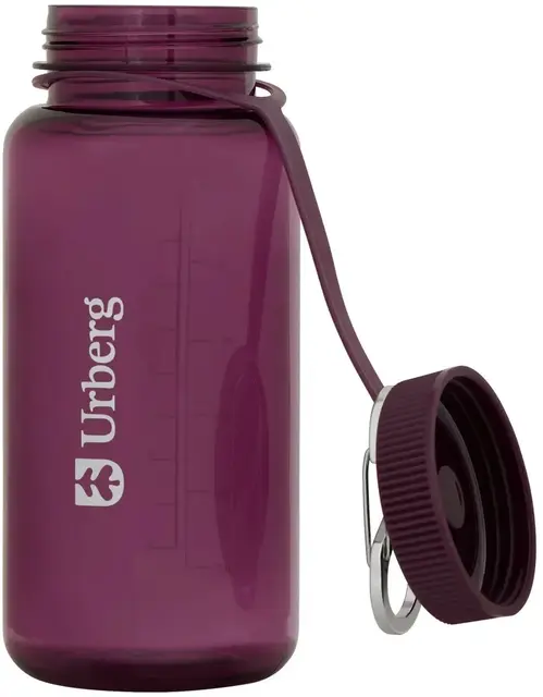 Urberg Tritan bottle 600ml Dark purple Drikkeflaske med skrukork og karabinkrok 