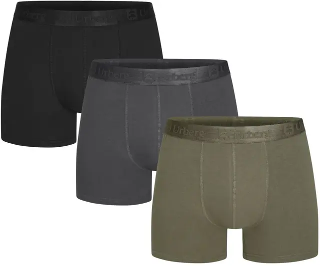Urberg Bamboo Boxers 3-pack M L Grey/black/green 