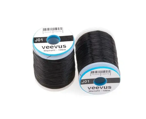Veevus monofil Bindtråd  0.10mm - Black Stark monofilament bindtråd - 100m spole 
