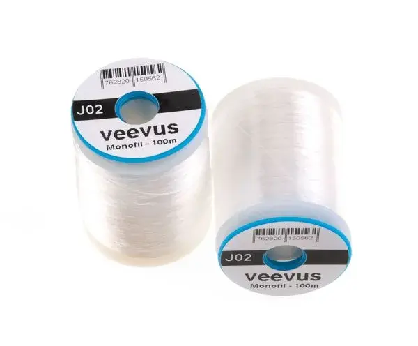 Veevus monofil Bindtråd  0.10mm - Clear Stark monofilament bindtråd - 100m spole 