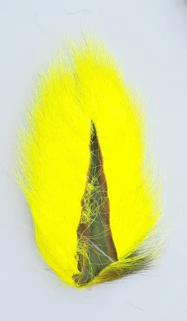 Veniard Bucktail Large Fluorescent Yello Kvalitet hjort svans med långa fibrer 