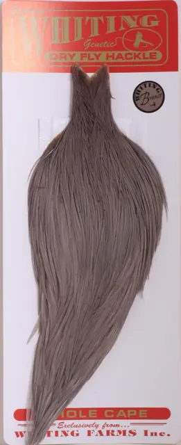 Whiting Dry Fly Cape - Medium Dyed Dun Bronsgradering 