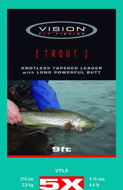 Vision Trout Leader 9' 7X Perfekt for store fluer 