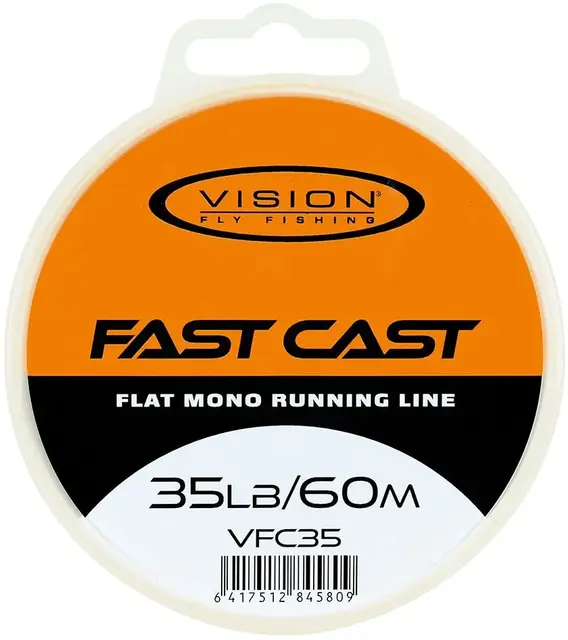 Vision Fast Cast Running Line 60m 35lbs Flat mono skyteline 