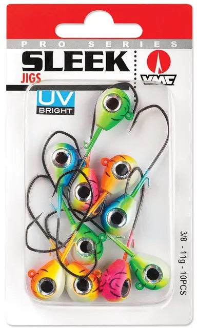 VMC Sleek Jig Kit UV 10pk 7g #2/0 10stk jigghoder med UV 