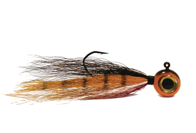 VMC Moontail jiggg Bullhead 10,5g jiggghuvud utrustade med bucktail/flash 