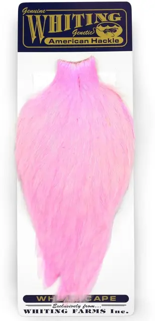 Whiting American Rooster Cape White dyed Shell Pink 