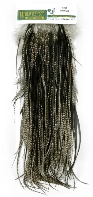 Whiting Hebert Pro Grade Saddle DGrizzly Naturfarget tørrfluehackle 