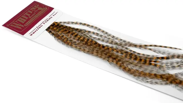 Whiting 100's Saddle Grizzly Grizzly dyed Golden Brown krok #18 