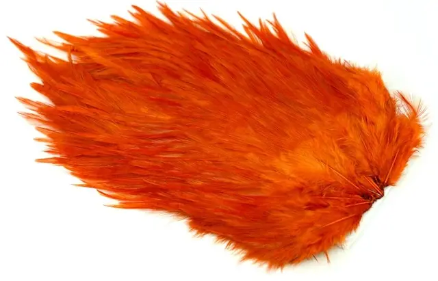 Whiting 4B Rooster Saddle White dyed Bur White dyed Burnt Orange hanesaddel 