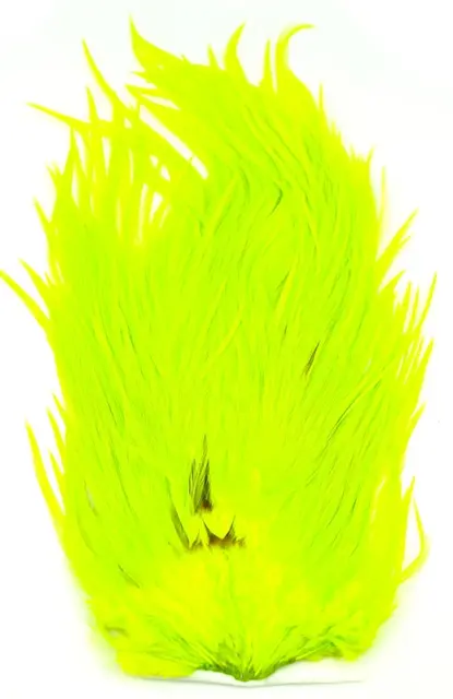 Whiting 4B Rooster Saddle White dyed Fl. White dyed Fl.Yellow Chartreuse hane 