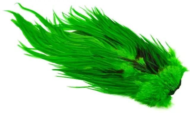 Whiting 4B Rooster Saddle White dyed Hig White dyed Highlander Green hanesaddel 