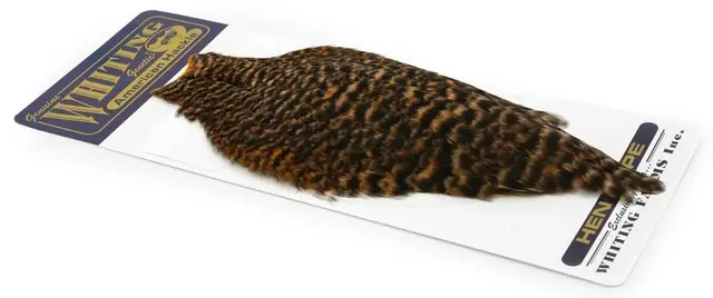 Whiting American Hen Cape Grizzly Shrimp Grizzly Shrimp Orange med myke fine fjær 