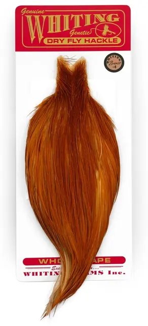 Whiting Bronze Cape Medium Ginger Kvalitetsfjær til binding av tørrfluer 