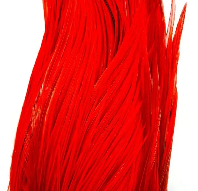 Whiting Bugger Pack White dyed Orange Lange fjær med naturlig tapering 