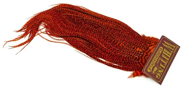 Whiting Hebert Pro Grade Saddle Grizzly dyed Orange 