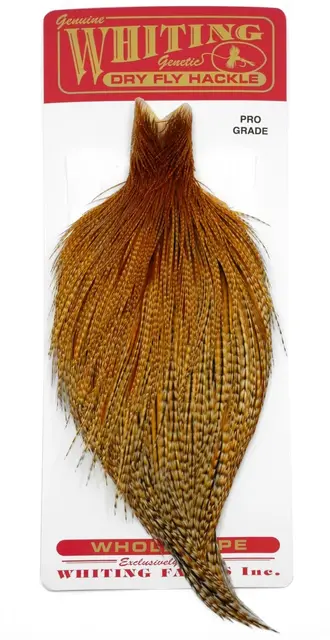 Whiting Pro Grade Cape Barred DarkGinger Nakkefjær av høy kvalitet til tørrfluer 