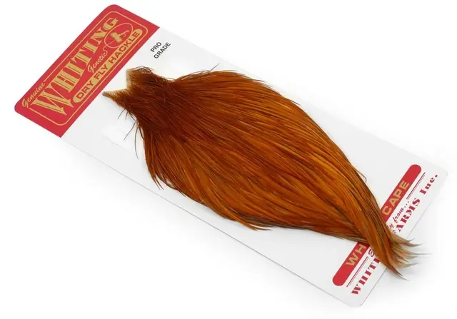Whiting Pro Grade Cape Medium Ginger Nakkefjær av høy kvalitet til tørrfluer 