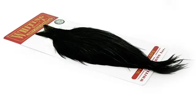 Whiting Silver Cape Black Lange fibere og utrolig tette fjær 