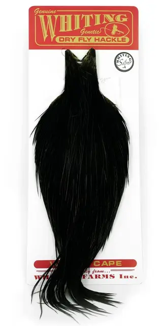 Whiting Silver Cape Black Lange fibere og utrolig tette fjær 