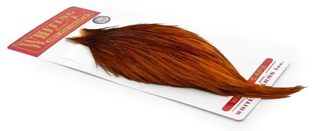 Whiting Silver Cape Medium Ginger Lange fibere og utrolig tette fjær 