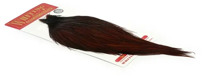 Whiting Silver Cape White dyed Brown Lange fibere og utrolig tette fjær 