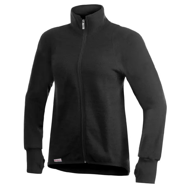 Woolpower Full Zip Jacket 600 Black XS Jacka med dragkedja 600g/m2 Ullfrotté 