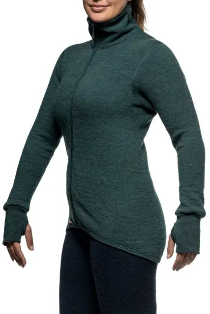Woolpower Full Zip Jacket 400 Forest S Jacka med dragkedja 400g/m2 Ullfrotté 