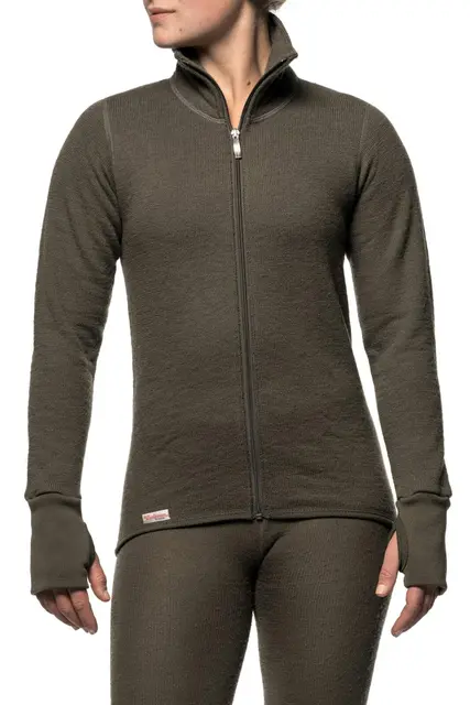 Woolpower Full Zip Jacket 400 Pine S Jacka med dragkedja 400g/m2 Ullfrotté 