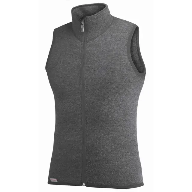 Woolpower Vest 400 m/glidelås Grey S God varm strikket ullfroté vest 