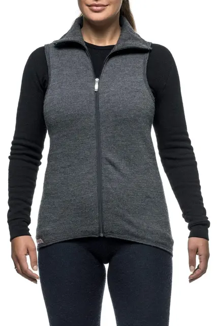 Woolpower Vest 400 m/glidelås Grey S God varm strikket ullfroté vest 
