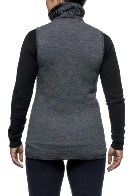Woolpower Vest 400 m/glidelås Grey S God varm strikket ullfroté vest 