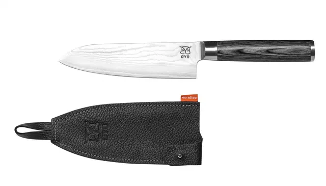 Øyo Opal Santoku kockkniv Kockkniv med svart skaft och 16cm blad 