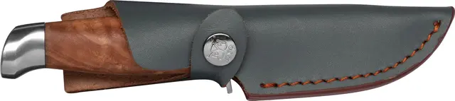 Øyo Geilo Junior Slidkniv 19,5 cm Med läderslida och handtag i olivträ 
